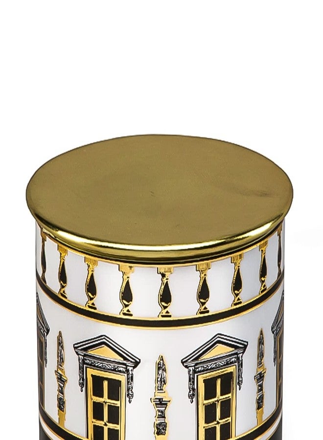 IZZHAAR Roman Goodies Snacks Storage Jar for Kitchen, Printed Round Metal Food Container Jars, Pantry Canister for Spices, Coffee, Tea & Cookies (Black & White) - Image 5